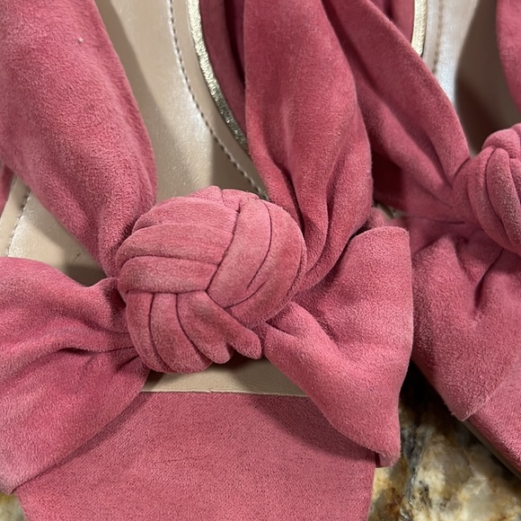 White House black market Callie Bow detail suede mules pink Size 9 - Picture 6 of 11